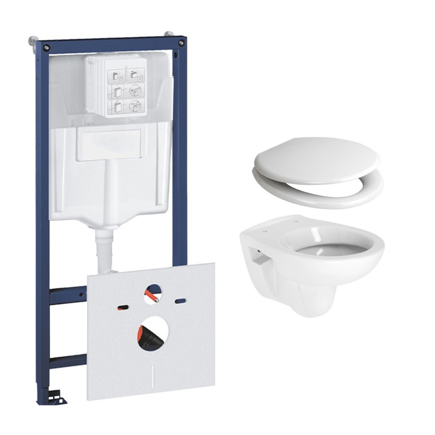 Grohe Rapid toiletset met Plieger Compact toilet en zitting - BS31874