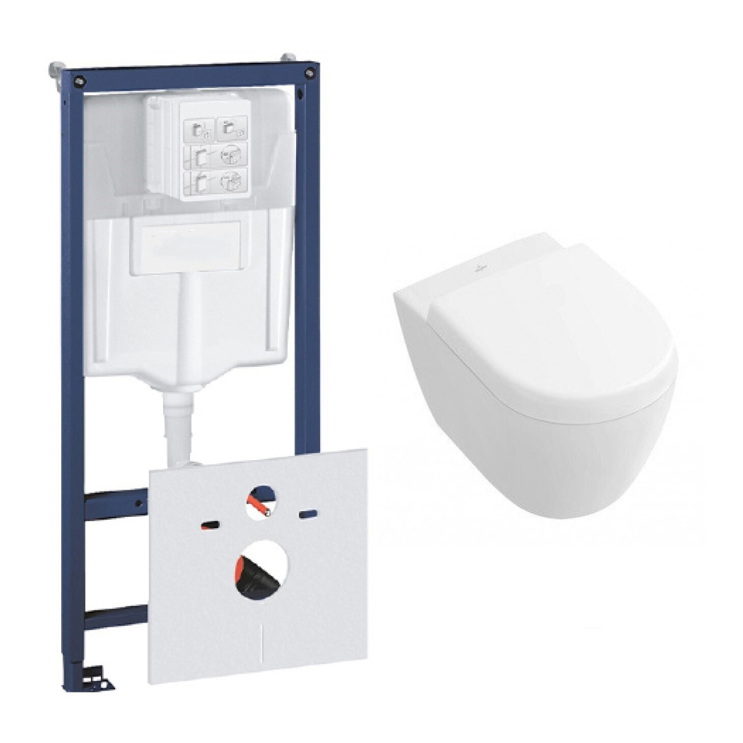 resterend effect campus Grohe Rapid toiletset met Villeroy en Boch Subway 2.0 compact wandcloset en  zitting - SK31969