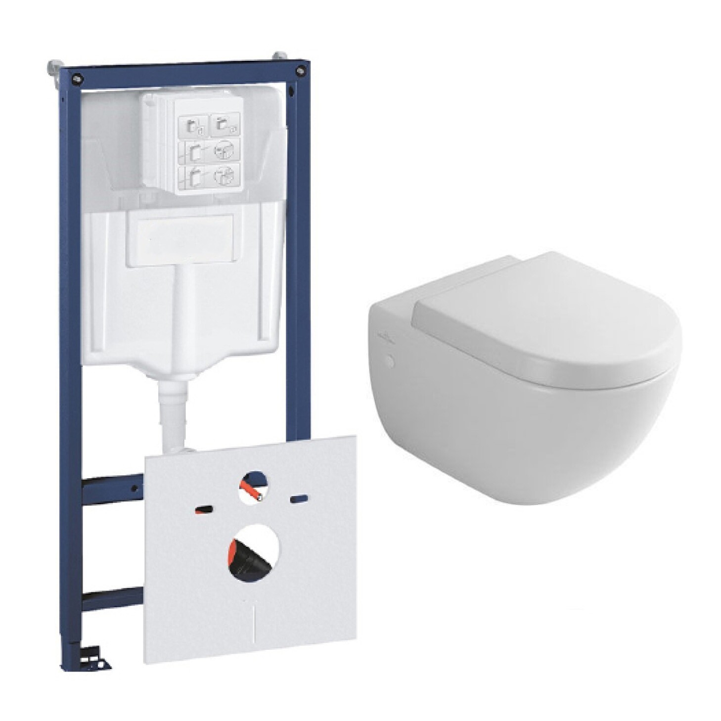 Grof Stapel Prik Grohe Rapid toiletset met Villeroy en Boch Subway wandcloset en softclose  zitting - BS31967