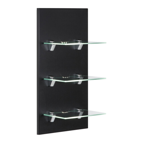Saniclear Viva open kast met glazen planken en led verlichting 68cm zwart