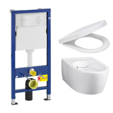 Geberit UP100 toiletset met Geberit iCon Rimfree Compact en softclose zitting