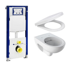 Geberit UP320 toiletset met Geberit Renova Rimfree toilet en softclose zitting