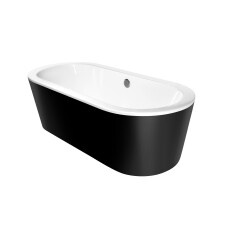 Kerra Zeus vrijstaand bad 180x80cm zwart wit