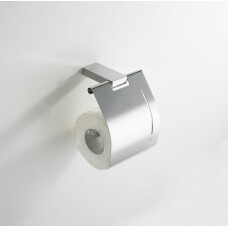 Mueller Cube toiletrolhouder met klep chroom