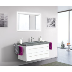 Saniclear Granite 100cm wit badkamermeubel met graniet bovenblad 1 kraangat