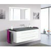 Saniclear Granite 130cm wit badkamermeubel met graniet bovenblad zonder kraangaten