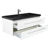 Saniclear Granite Black 130cm wit badkamermeubel met graniet bovenblad met 1 kraangat